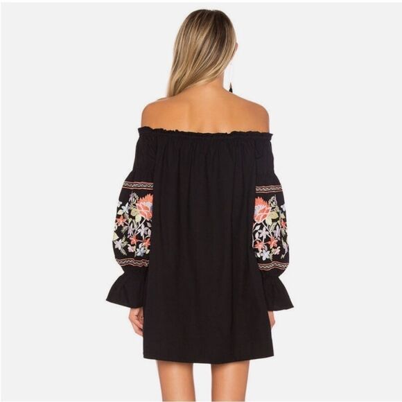 Free People Fleur Du Jour Black Embellished Bell Sleeve Dress - Picture 3 of 10